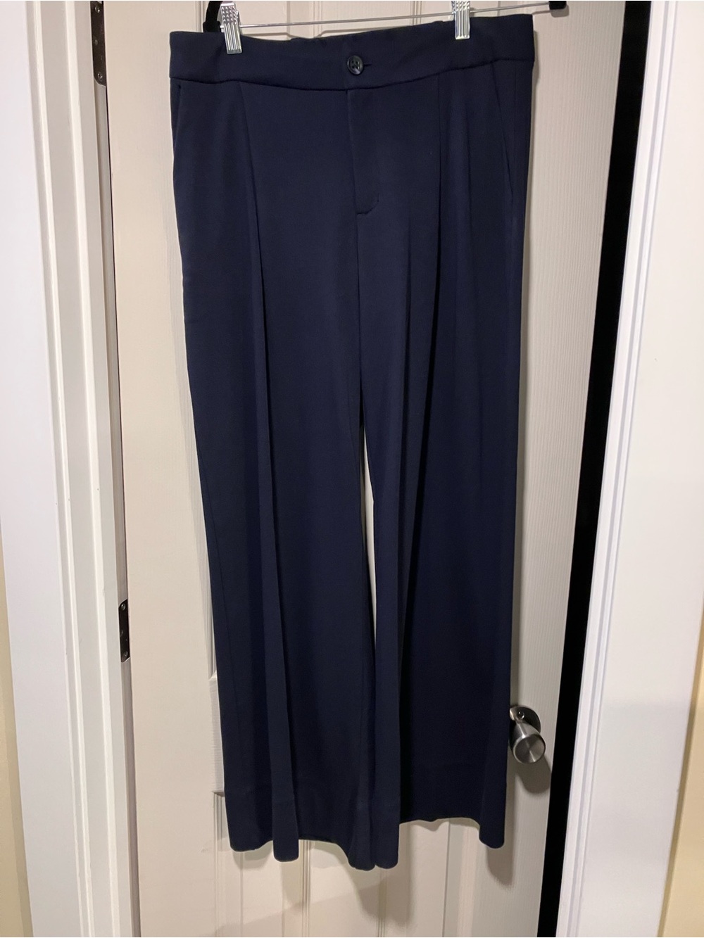 Cabi Blake French Terry Navy Wide-Leg Women's Trousers